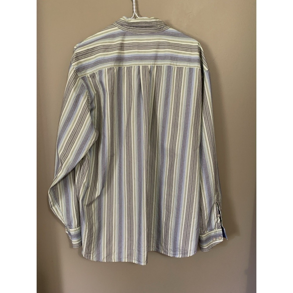 Tommy Bahama 20%‎ Silk XL Long Sleeve Button Up Shirt Striped Camp Beach - Picture 4 of 12
